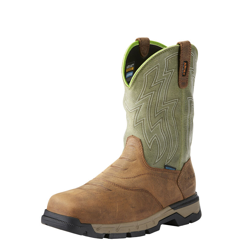 Ariat Arbeitsschuhe Herren - Rebar Flex Western Waterproof Composite Toe Braun/Grün ( TZQOI-0138 )